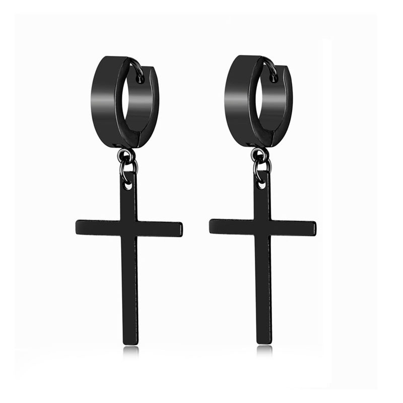 Men's Stainless Steel Cross Ear Clips